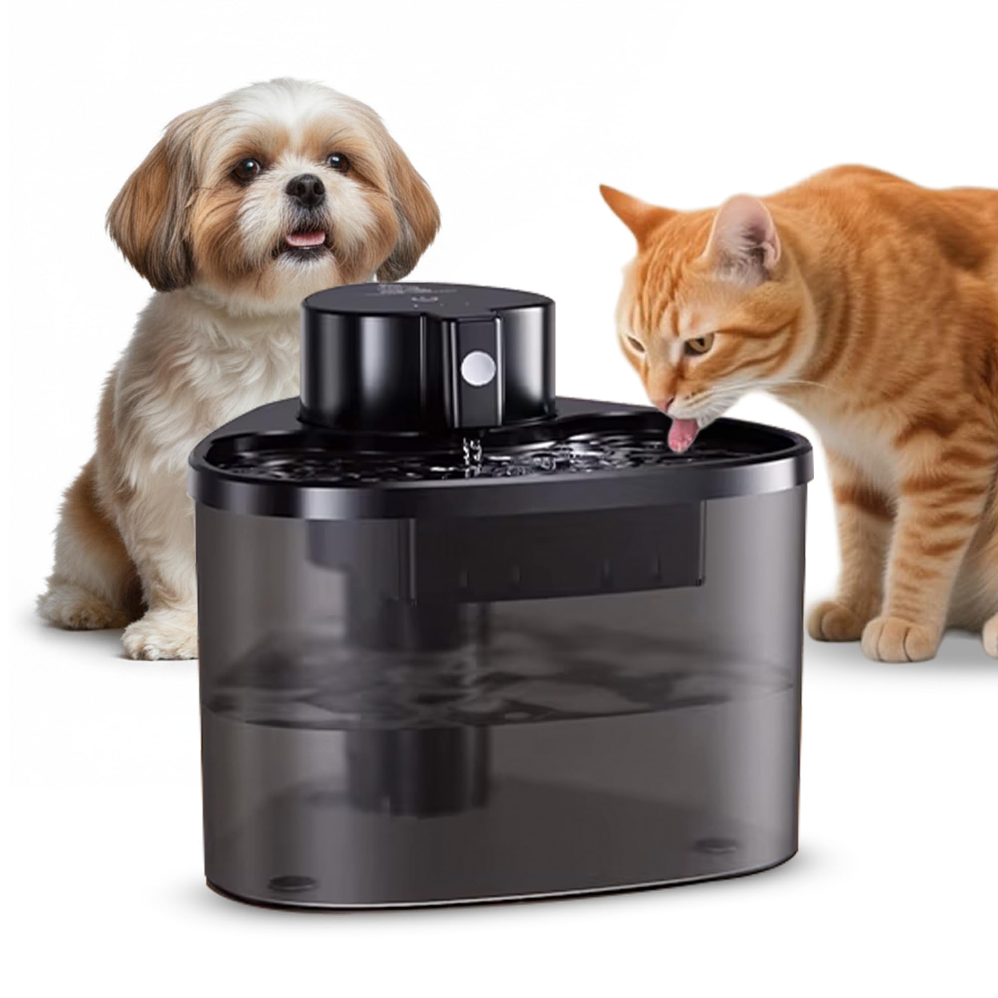 Petverse® Wireless Cat Water Fountain – Ultra Quiet, Automatic 2L Pet Water Dispenser for Cats & Dogs with Filters & 3 Operation Modes, Battery Operated, LED Light-image-3