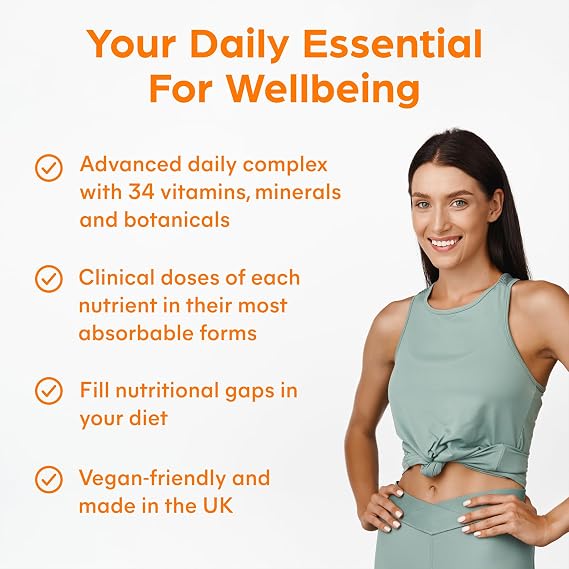 Purolabs Multivitamins & Minerals Supplement - 34 Essential Nutrients - Daily Multivitamin Tablets for Men & Women - 60 Vegan Capsules - Made in The UK