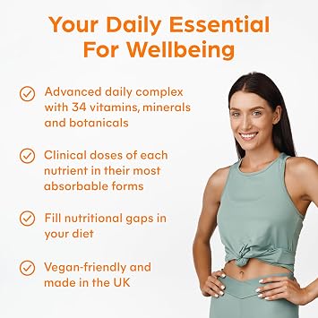 Purolabs Multivitamins & Minerals Supplement - 34 Essential Nutrients - Daily Multivitamin Tablets for Men & Women - 60 Vegan Capsules - Made in The UK