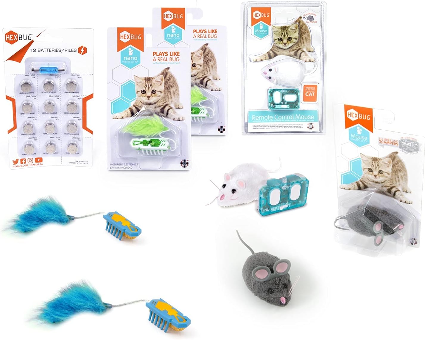 HEXBUG Deluxe Nano Cat Toy Pack Plus Remote Control