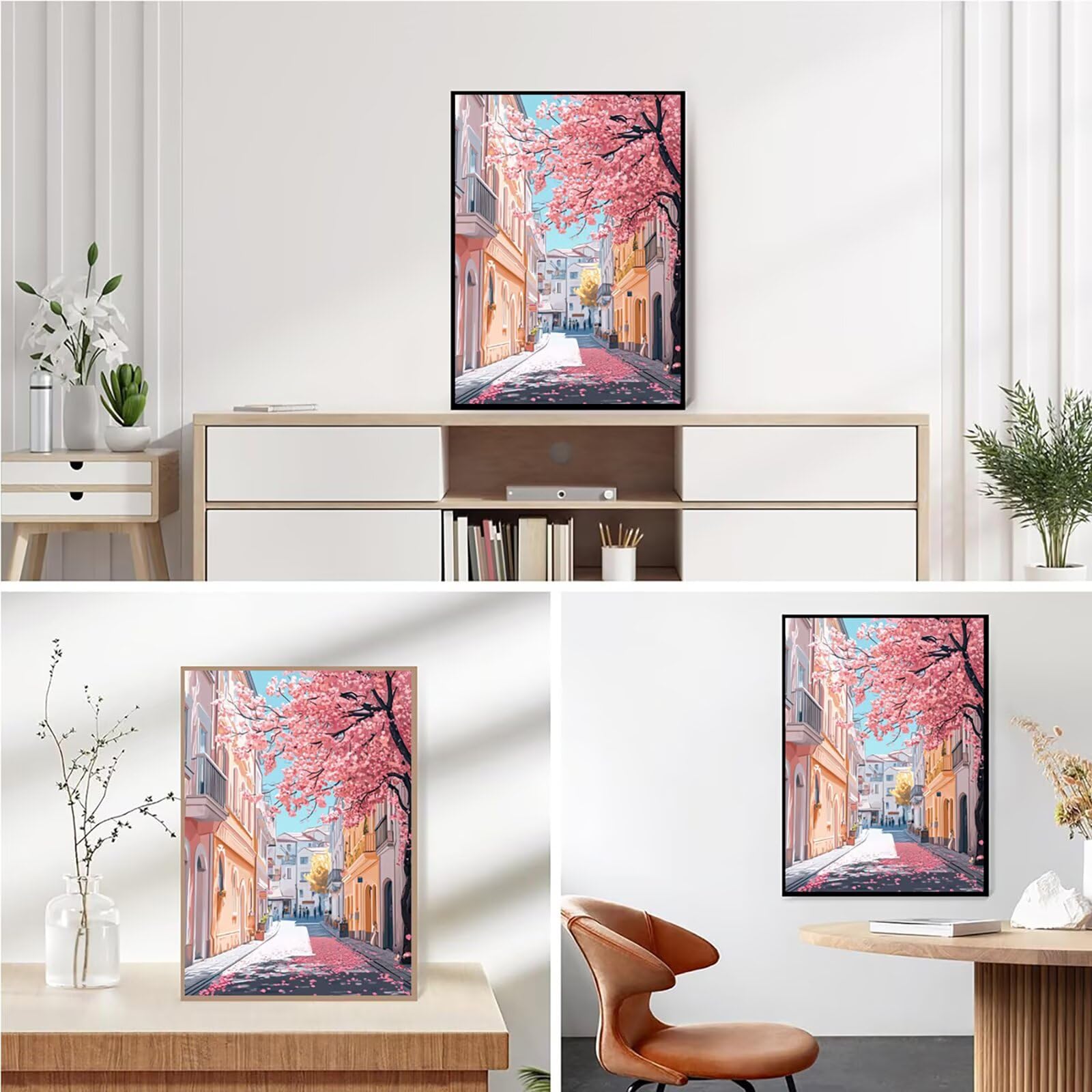 Diamond Painting Kit Completo, Diamond Painting Piccola Città, 5D Pittura Diamante Kit Manualidades Adultos DIY Diamantini Crystal Art Disegni Ricamo a Punto Croce Artigianale, 60x90cm Città j0-903