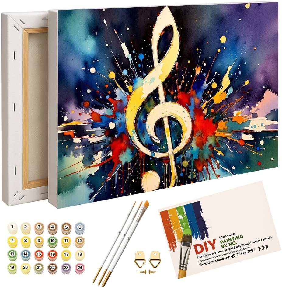 ENTORLAB Countryside Rain Paint by Numbers Kit for Adults - DIY Woman with Umbrella and Willow Tree Painting on Canvas 16x20In, Acrylic Paint Set, Suitable for Beginners, Art for Decoration or Gifts image 2