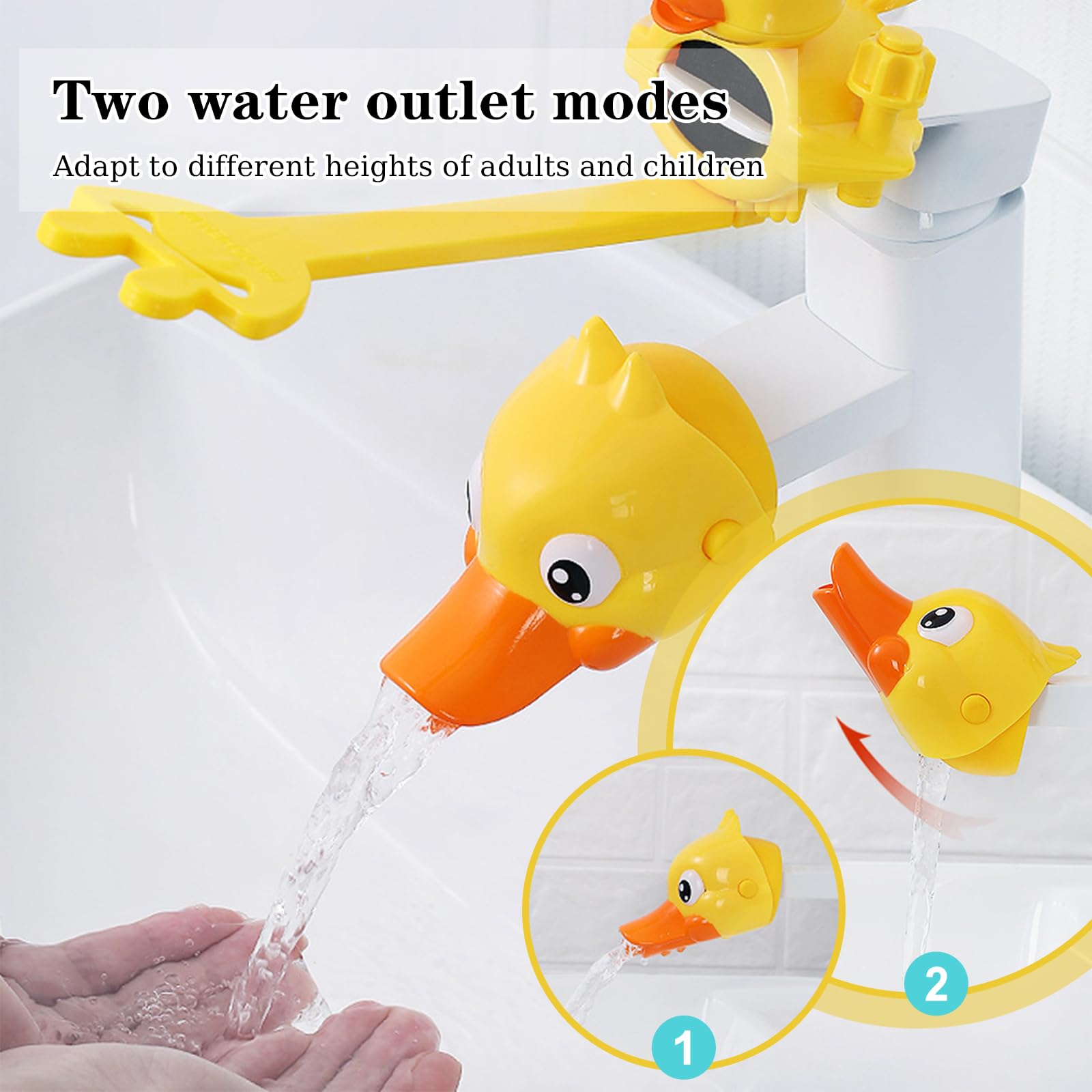 Extension Robinet pour Enfant 1 Pièces Robinet de rallonge Robinet de rallongeRallonge de Robinet Design en Forme de Canard réglable Plus Pratique pour les Tout-petits pour se Laver les Mains