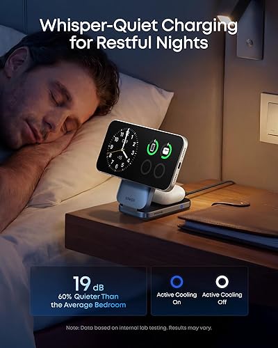 Miniatura 6 de Anker Prime - Estación de carga inalámbrica 3 en 1, compatible con soporte de cargador MagSafe, cargador plegable con certificación Qi2.2 de 25 W