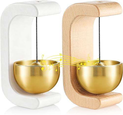 Vista 21 de Zonon 2 Piezas Campanillas de Viento Magnéticas de Madera Timbre Decoración Campana de Comerciantes para Apertura de Puerta Forma de C para Regalo