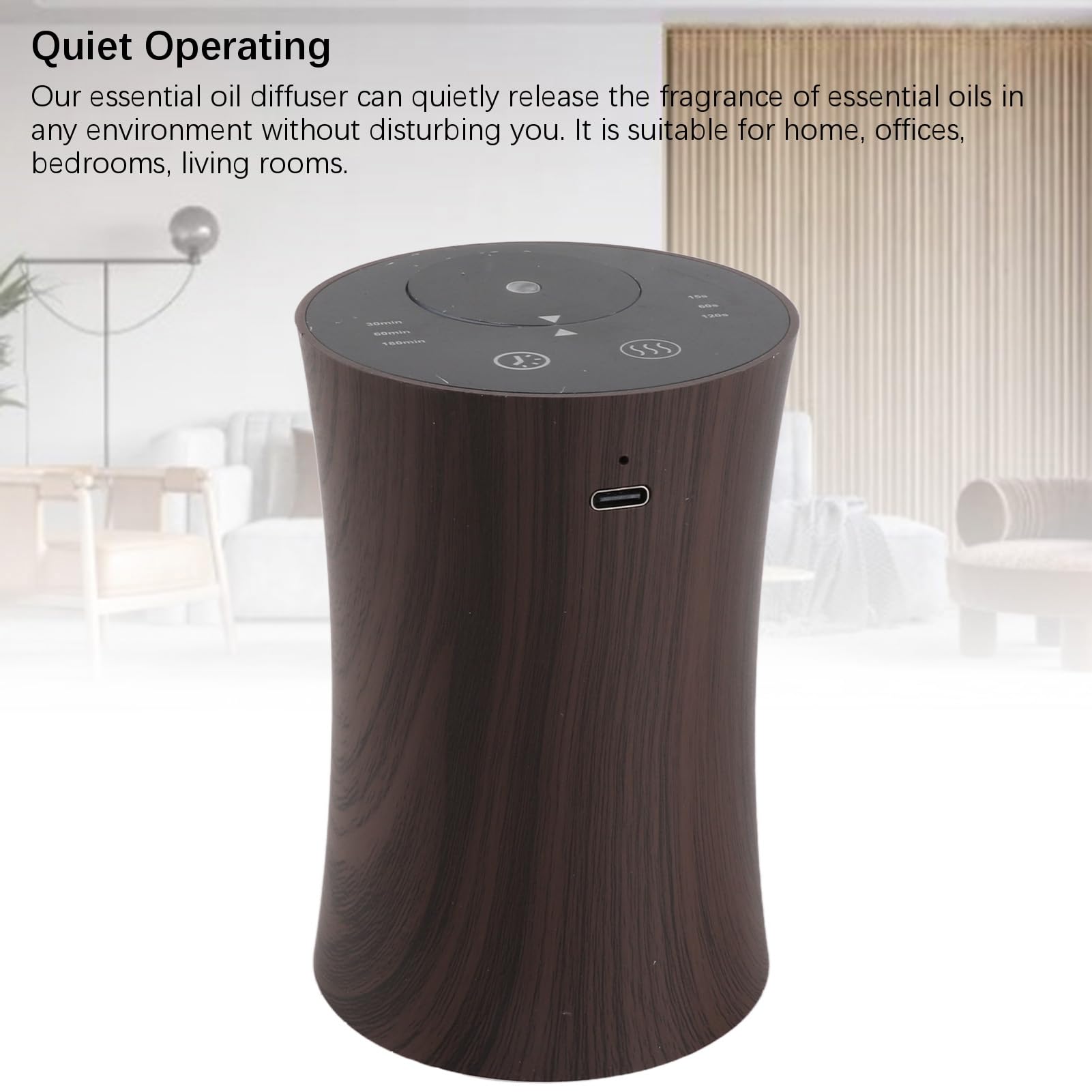 Difusor de Aceites Esenciales sin Agua, Silencioso Difusor de Aromaterapia Portátil con Carga USB, Mini de para el Hogar, Oficina, Coche, Dormitorio, Viajes