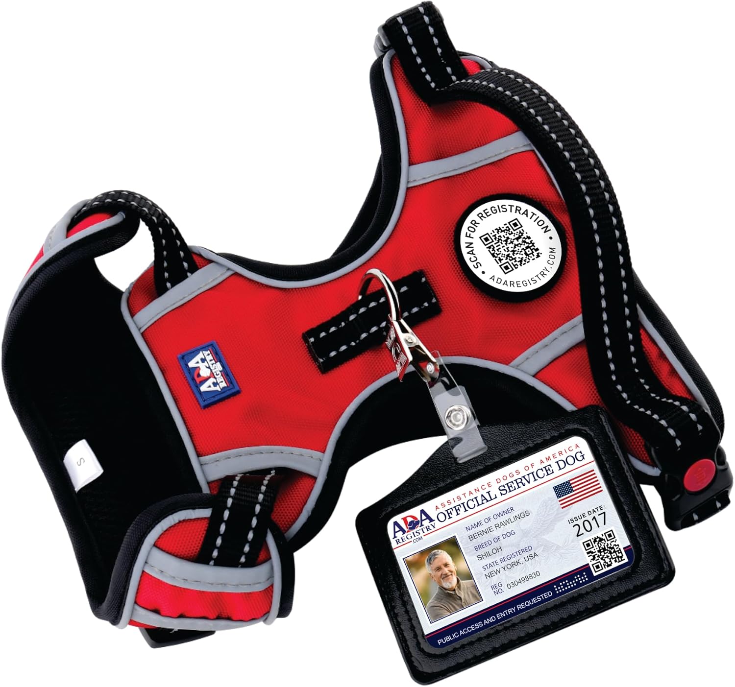 Customized Dog Kit with Vest, Tags, ID Card +Holder, Bandana & Dog Leash | Service Dog Vest & Tag| Ideal Kit for Service, Emotional Support, Therapy,& Companion Dogs| Retractable dog leash & Custom ID