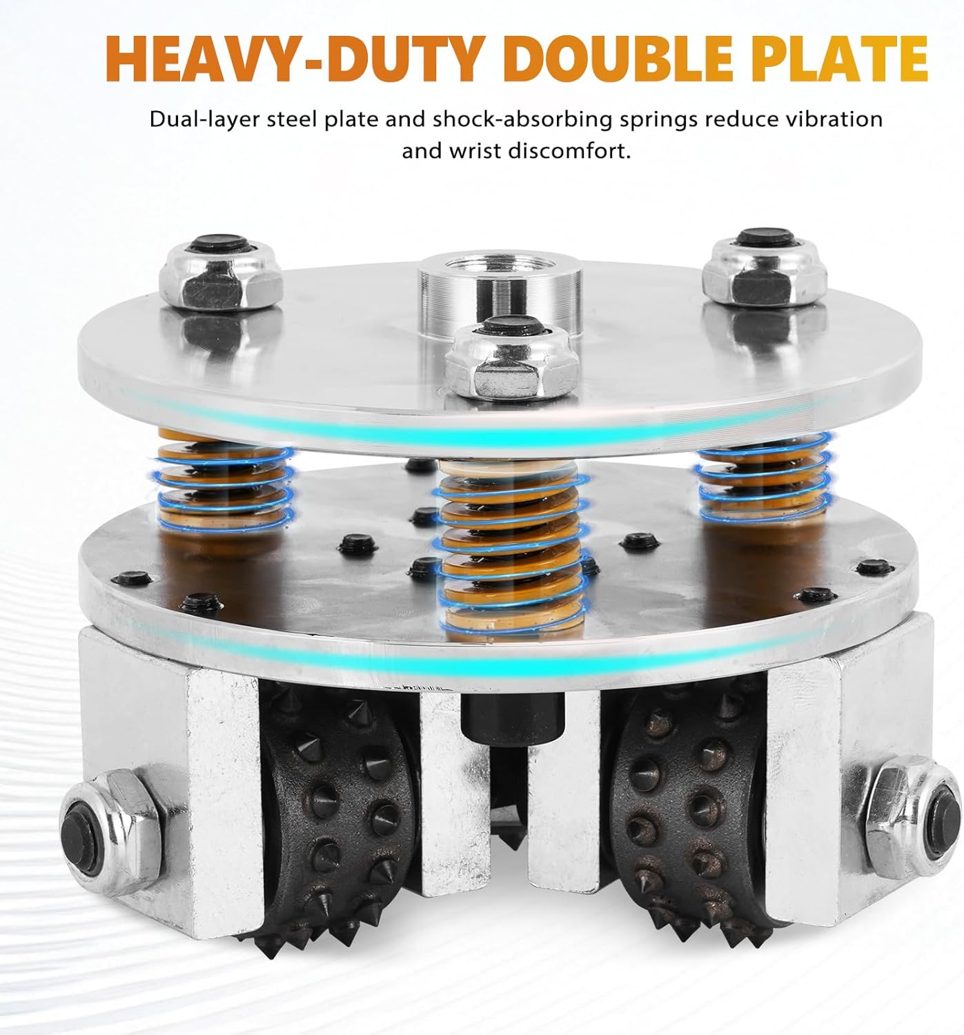 Meticuloso 5 Inch Bush Hammer Tool, Coating Removal Stone Texturing, Concrete Surface Roughening Tool for Variable-Speed Angle Grinders&Polishers (Arbor: 5/8"-11 Threaded), with a M14 Thread Converter