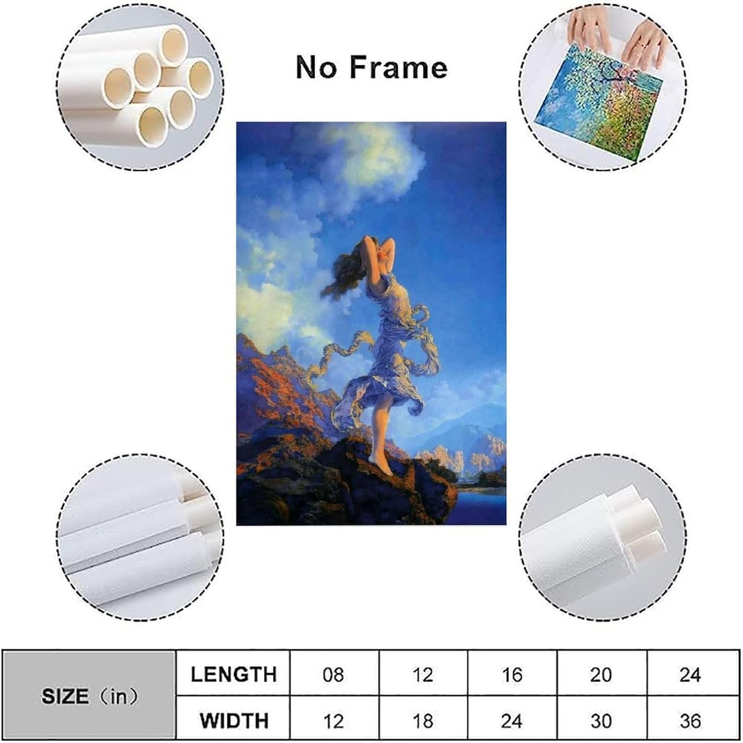 WangXianYY Maxfield Parrish Wall Art Prints Paintings Poster Ecstasy Realism Romantic Canvas Painting Wall Art Decorative Picture Prints Modern Decor Unframe 24x36inch(60x90cm) image 3