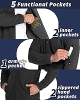 Vista 2 de 33,000ft Chaqueta Softshell con capucha para hombre, impermeable, ligera, aislada, cortavientos, con forro polar