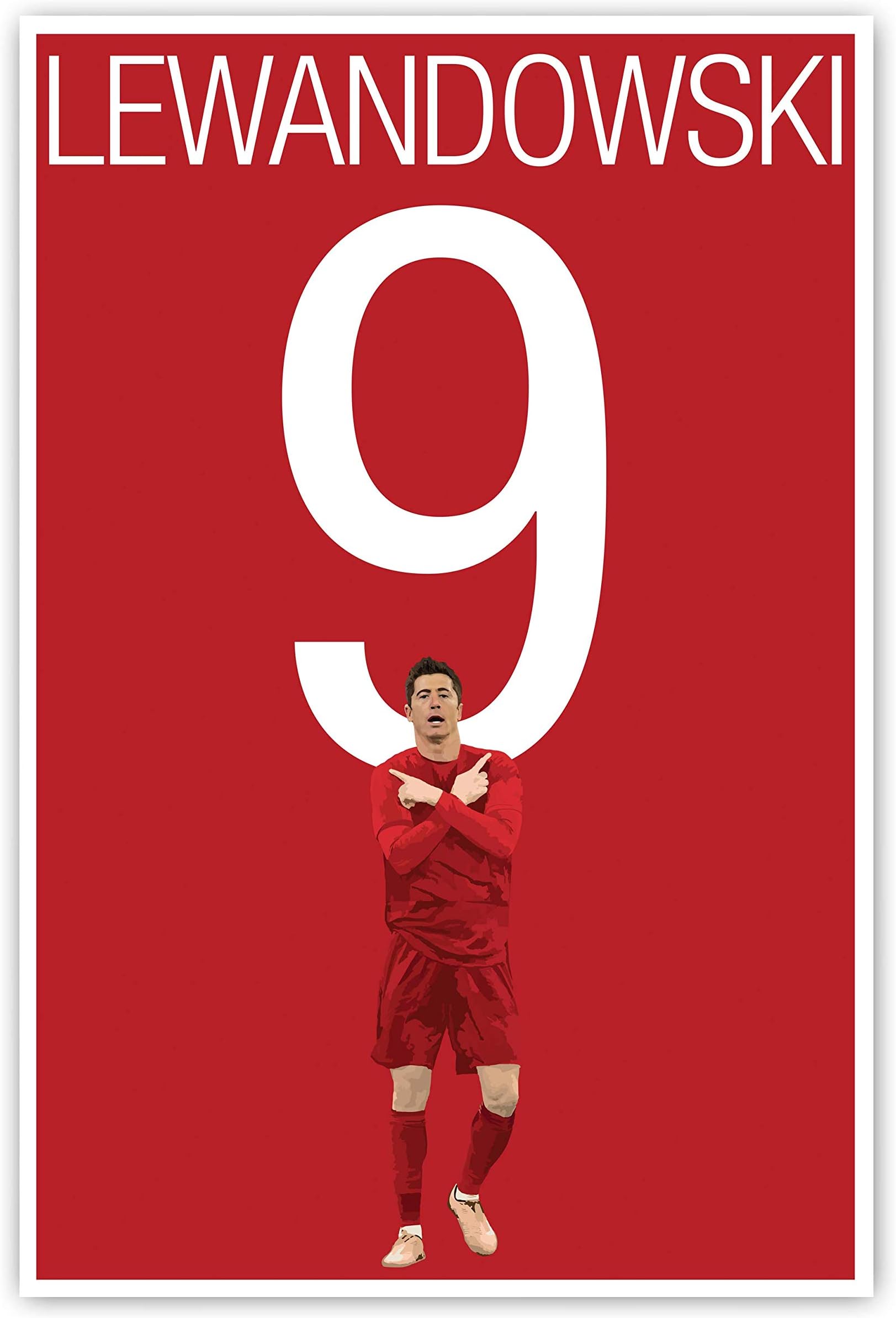 Lewandowski Poster - Bayern Munich Soccer Print -Soccer Art - Unframed Football Print - Soccer Decoration - Poland Soccer Poster Lewandowski Football Art