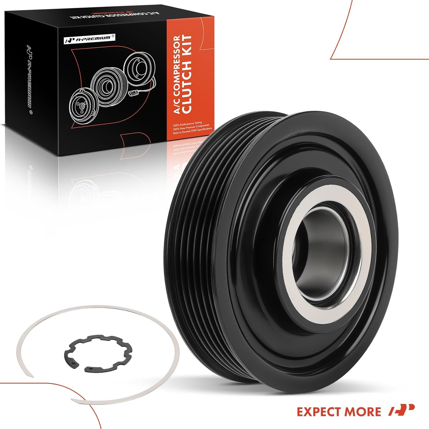 A-Premium Air Conditioner AC Compressor Clutch Kit Compatible with Volkswagen Jetta, Eos & Audi A4, Q5, Q7, A6, A3, Q3, Q8, TT, SQ5, A3 Quattro, A4 allroad, A5 Quattro, A5 Sportback & Porsche Macan