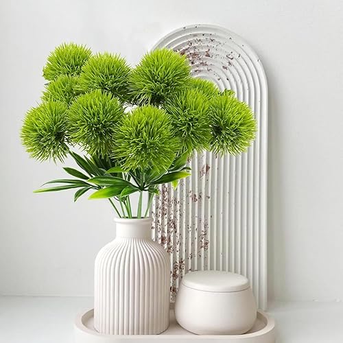 Miniatura 10 de CATTREE Plantas artificiales doradas para decoración de Navidad, flores artificiales de plástico, arbustos, arbustos de simulación para interiores y