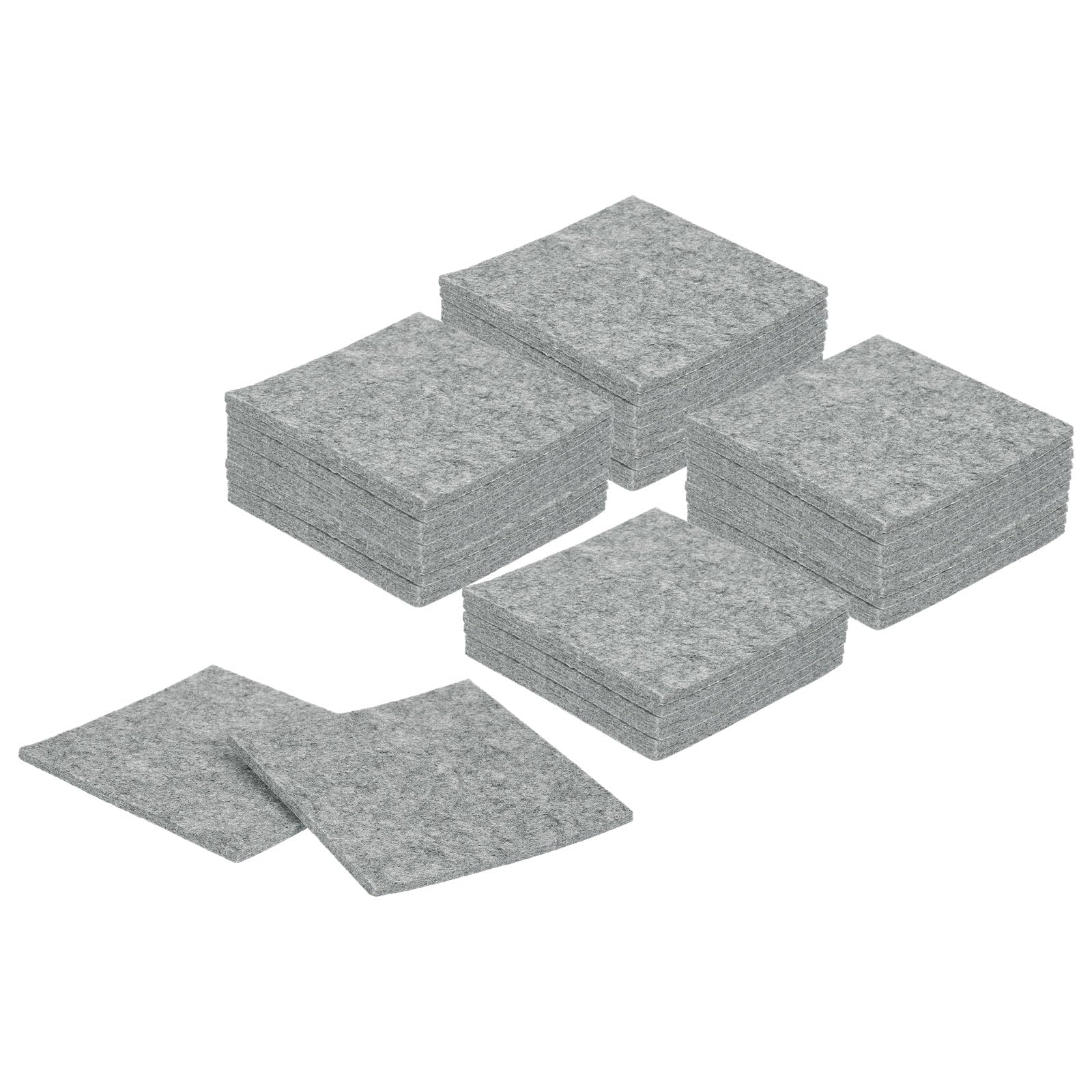 QUARKZMAN Almohadillas De Fieltro para Muebles 48Pcs 5.12" x 5.12" con Adhesivo Antideslizantes Protectoras De Patas De Silla para Proteger Pisos De Madera Color Gris