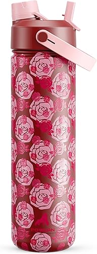 Miniatura 48 de POWCAN - Botella de agua térmica 2 en 1, sorbete y tapa con boquilla, antifugas, acero inoxidable sin BPA, apta portavasos automóvil, bebida fría 24