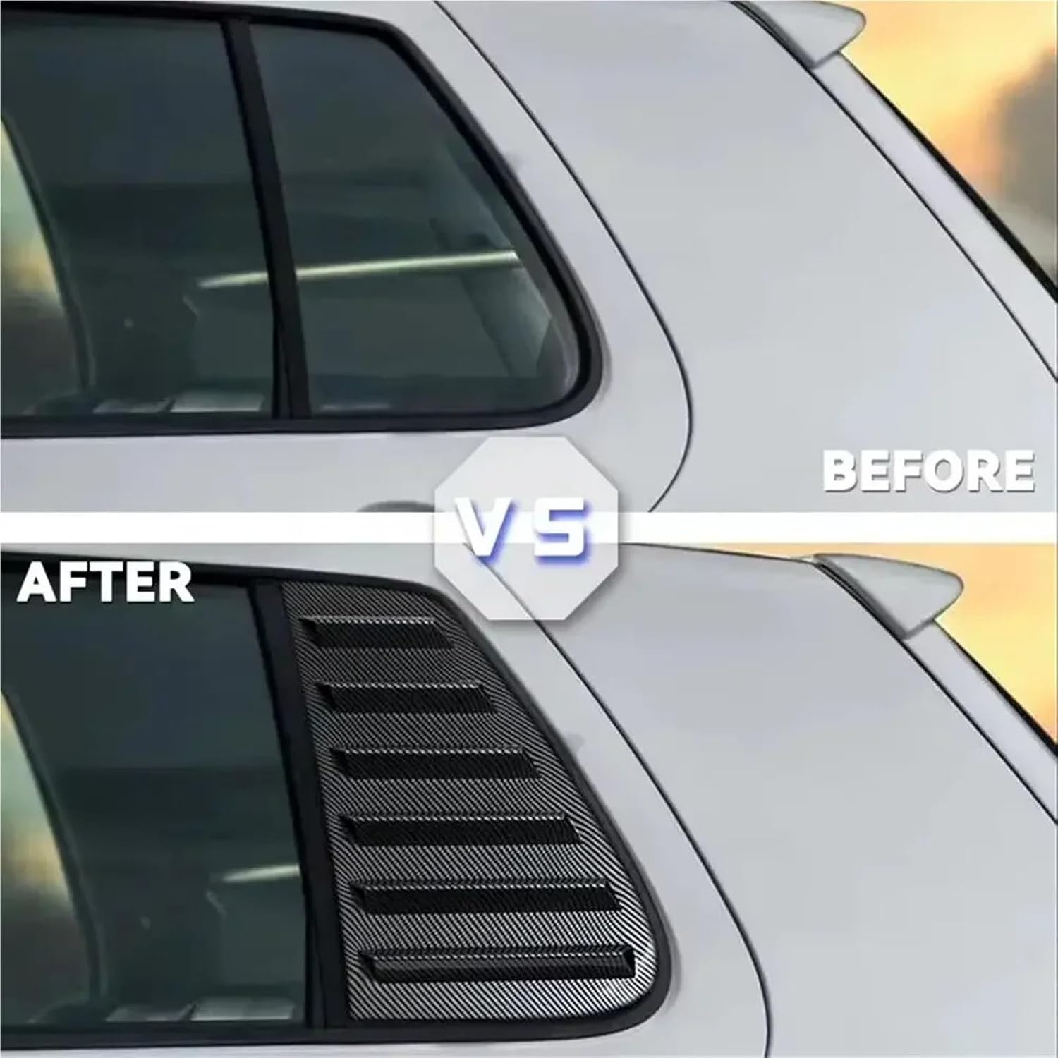 for VW Golf 4 MK4 1997-2006 ABS Plastic Rear Window Quarter Louver Scoop Cover Side Vent Trim Car Adhesive Accessories | Gloss Black