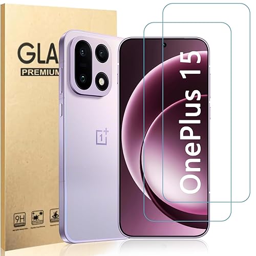 ottpluscase [2 Pack Screen Protector for OnePlus 15 (6.78 Inch), Full Coverage 9H Tempered Glass Film, HD Clarity Scratch Resistant, Anti-Fingerprint, Bubble-Free for One Plus 15 5G Screen Protector