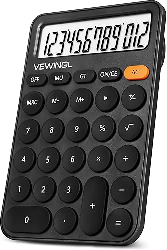 Calculadora estándar de 12 dígitos, pantalla grande de escritorio de 6.2 x 4.2 pulgadas y botones, calculadora con pantalla LCD grande para oficina,