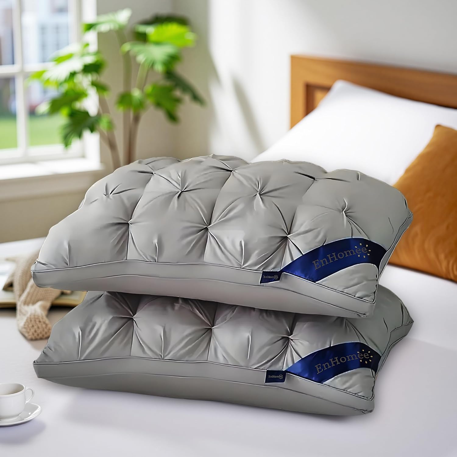 Set 2 Almohadas Poliéster Queen Ajustable Lavable