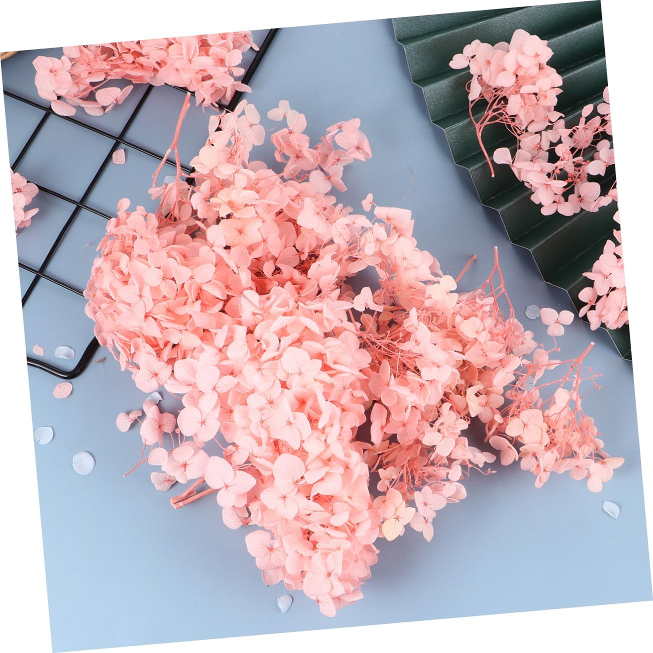 OUNONA Natural Pink Dried Hydrangea Petals Pack Fresh Preserved Eternal Flowers for DIY Crafts Nail Art Wedding Birthday Decorations