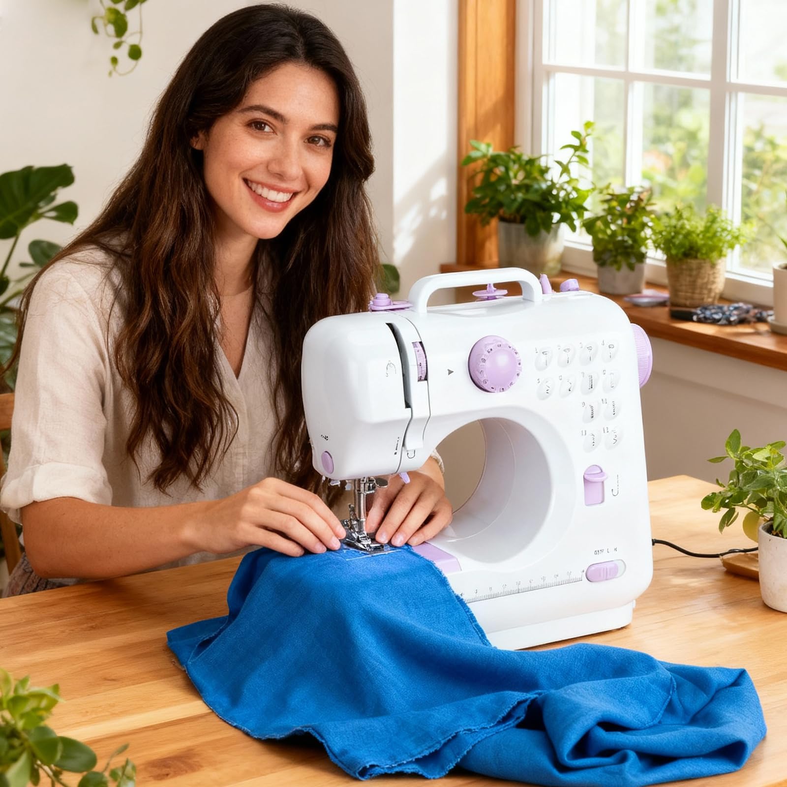Mini Macchina da cucire per principianti, 12 punti macchina da cucire per principianti Mini domestica doppio filo macchina da cucire multifunzione per bambini EU 220 V