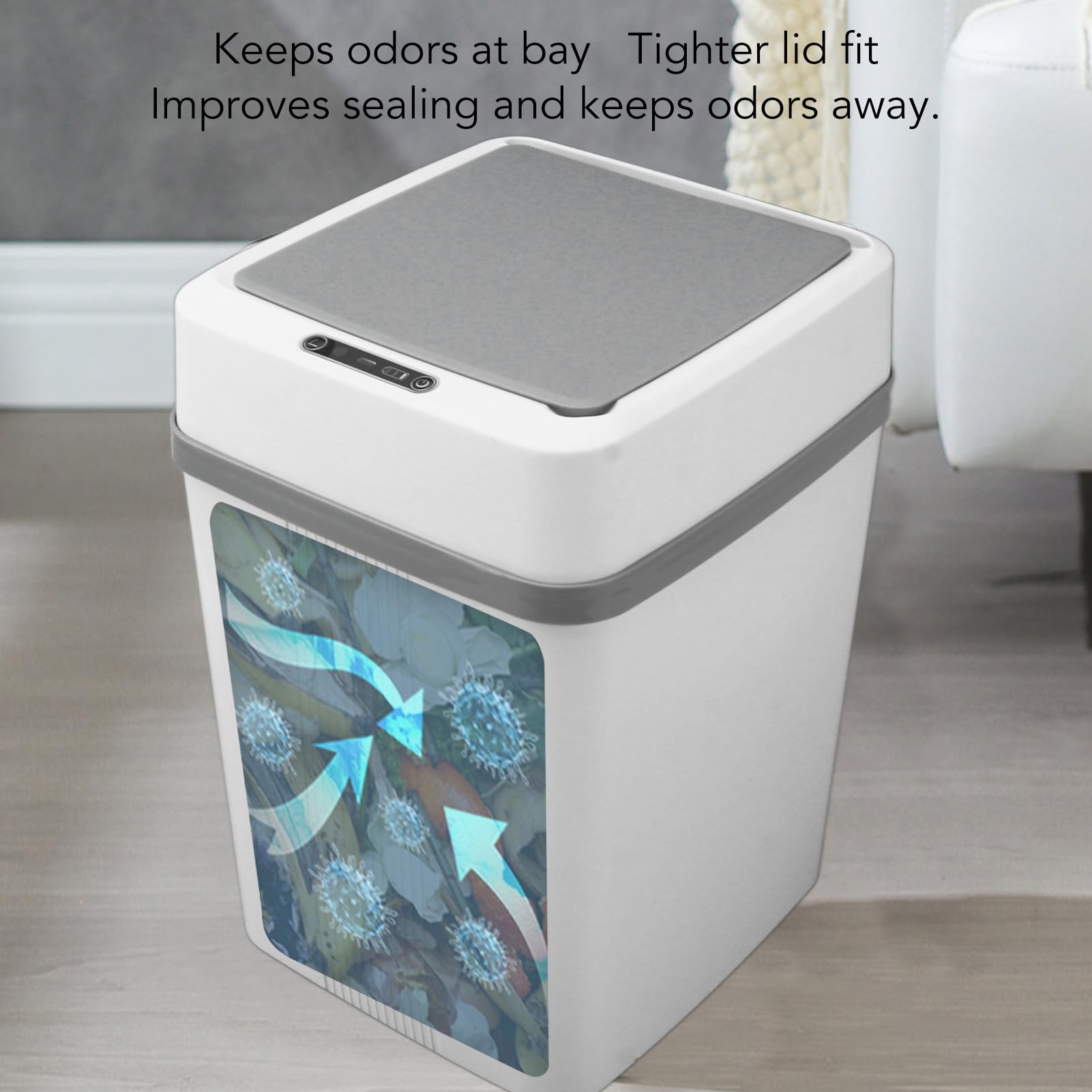 Prullenbak met Slimme Sensor met Opladen Via USB, Automatisch Deksel, Waterdicht, Ruimtebesparend voor Slaapkamer Badkamer Keuken Kantoor