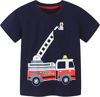 AIWUHE Toddler T Shirts Cotton Summer Tshirts Boys Girls Short Sleeve Tee Tops Casual Graphic Clothes Crew Neck Shirts 2-6Y