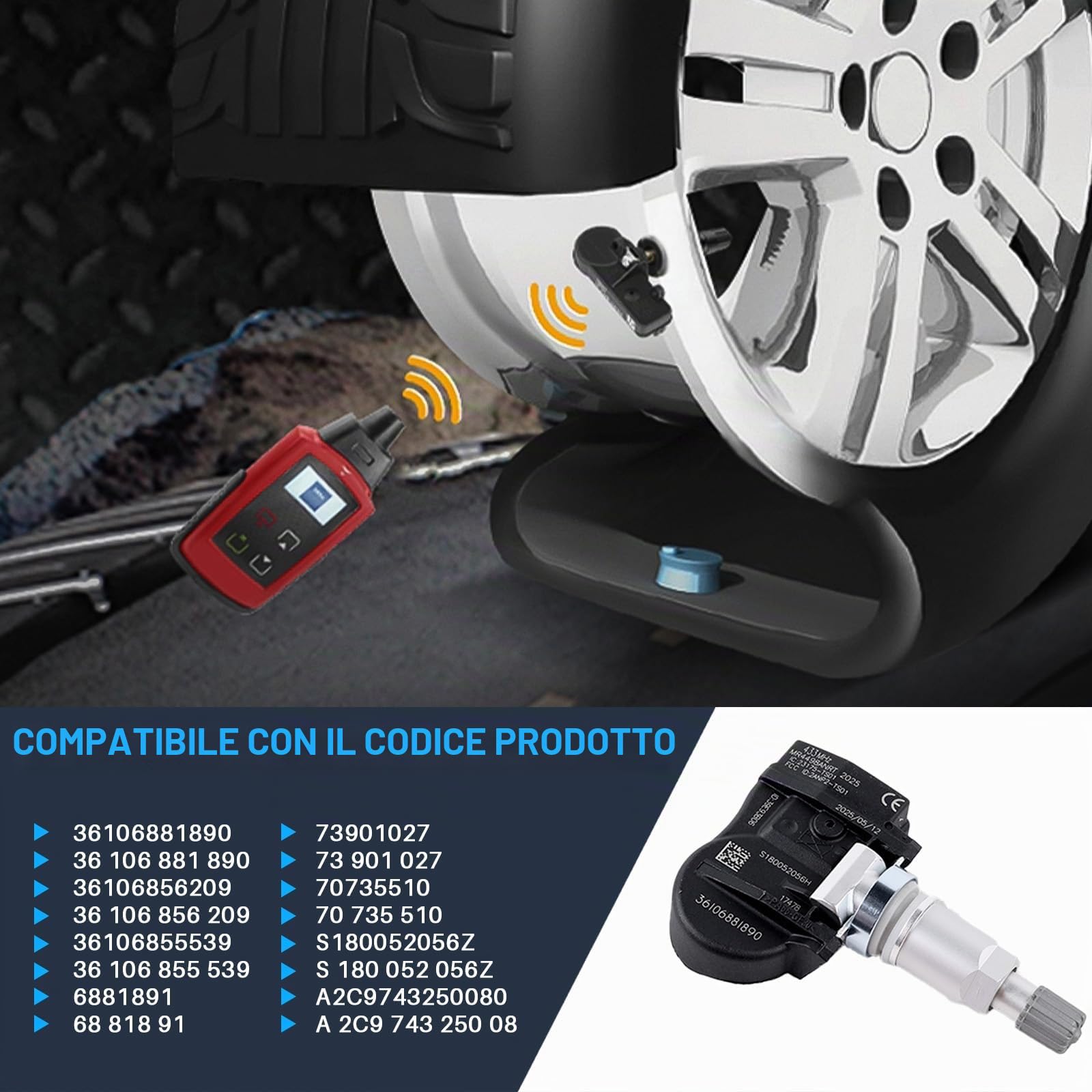 4x RDKS TPMS Sensore di Pressione dei Pneumatici 433 MHz Sensori di Pressione dei Pneumatici Auto di Ricambio per 1er 2er 3er 4er F20 F21 F22 F23 F30 F31 F34 F35 F36 F45 F46 F80 F87 Numero di