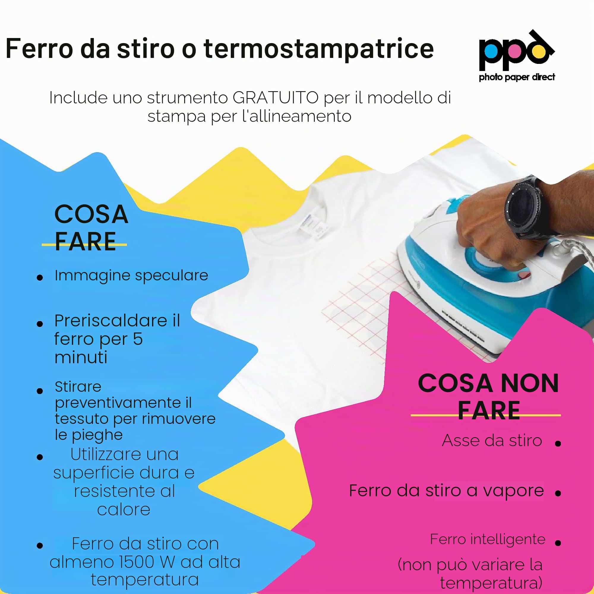 PPD A4 70 Fogli Di Carta Trasferibile Termoadesiva Inkjet - Chiari (50) E Scuri (20) - PPD-5-70