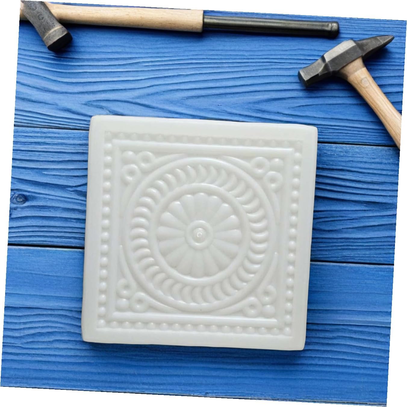 DECHOUS Pavement Stone Mold for Garden Pathway 37x37x6.5cm Reusable Concrete Stepping Stone Mold for DIY Patio and Lawn Paving