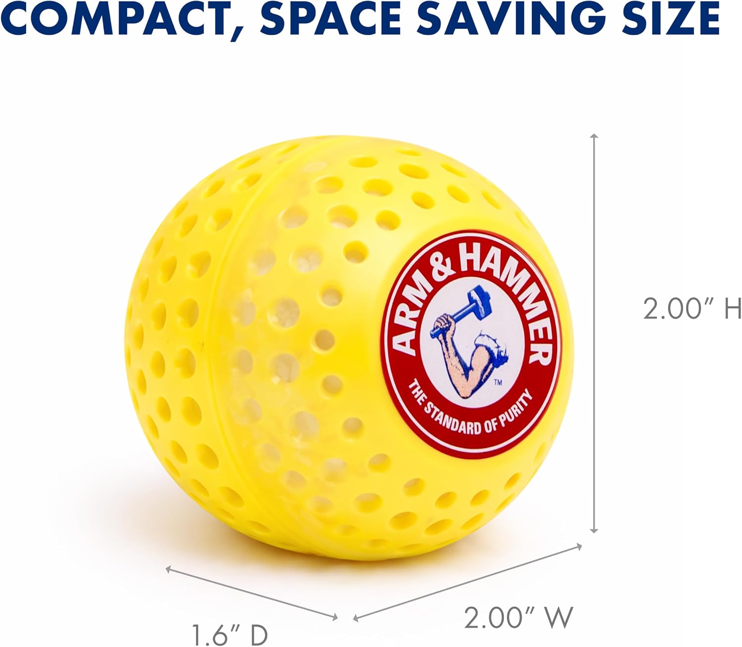 Arm & Hammer OdorBusterz® Odor Eliminator Balls, Meyer Lemon, 3 Count – Baking Soda Odor Control for Closets, Drawers, Hampers & Small Spaces
