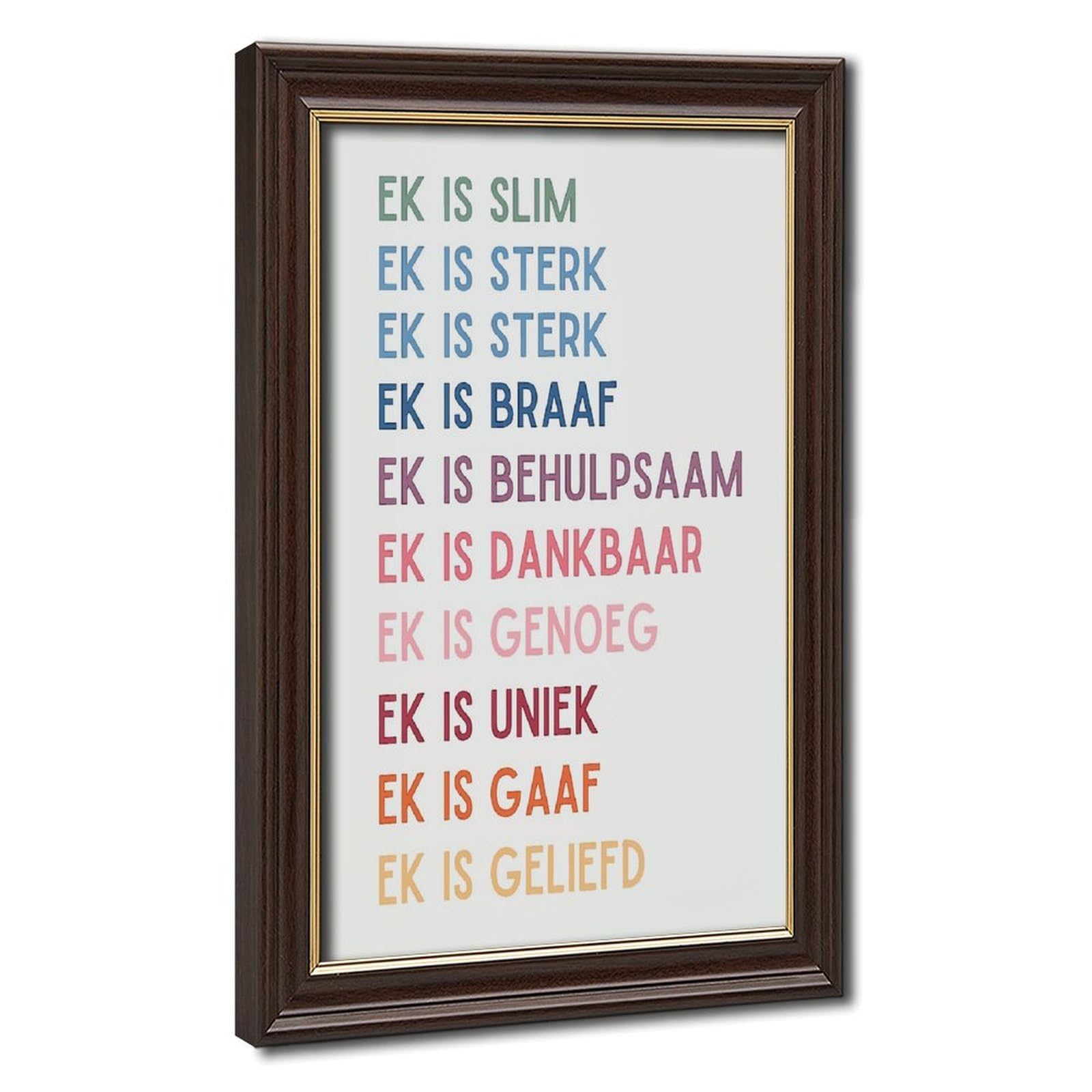 AYINUER Ek Is Slim Sterk Braaf Educational Canvas Poster Canvas Poster for Home Decor Gift