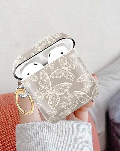 Miniatura 4 de BBAUER Funda compatible con AirPod 12, bonita funda con llavero, funda protectora de TPU a prueba de golpes para AirPod de 1 y 2 generación para