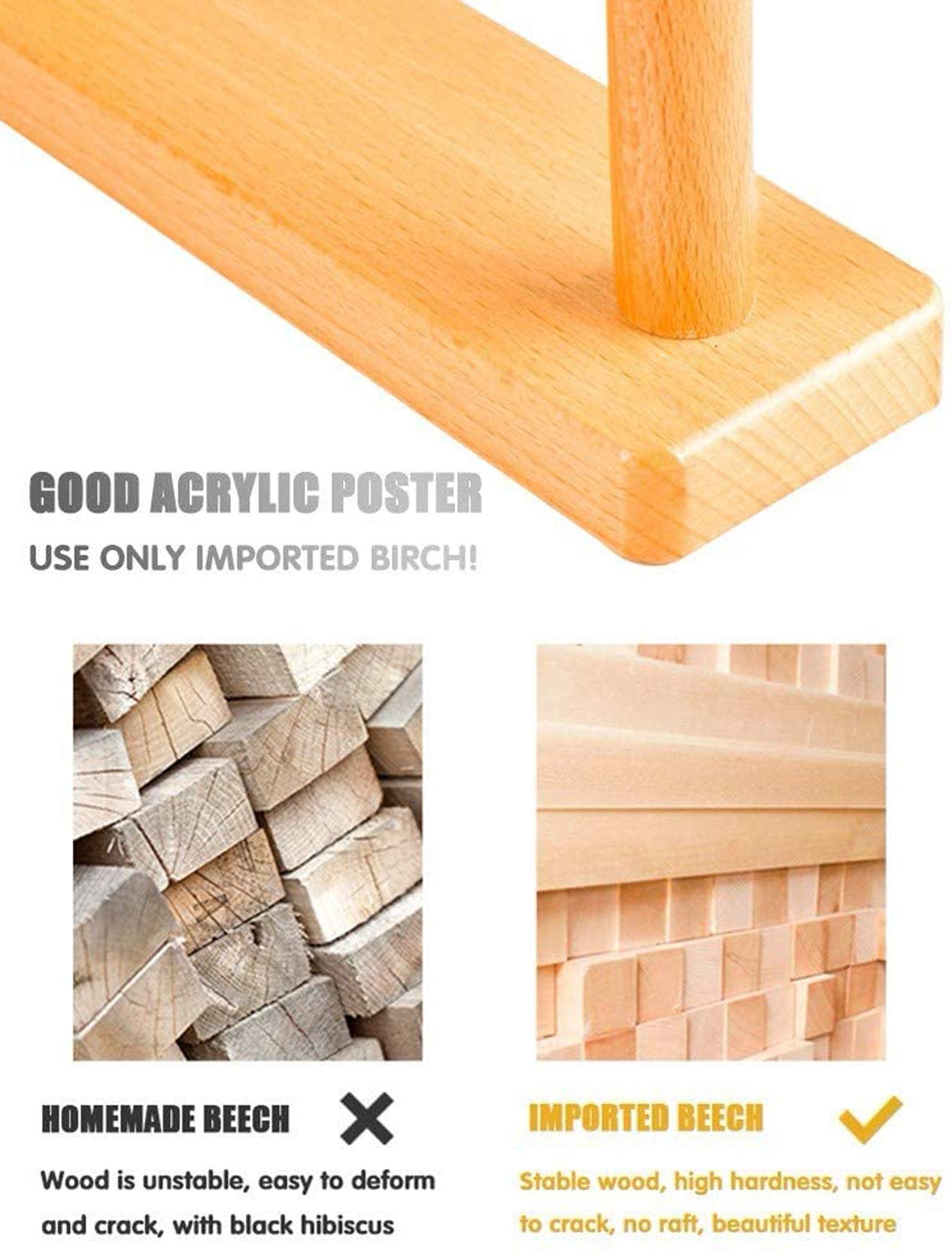 Supporti da Tavolo in plastica acrilica,A4 / A5,Espositore a T Trasparente bifacciale,Base in Legno,Ideale per promozioni,ristoranti,Cornici per Foto,Documenti e Altro