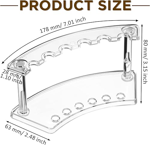 Miniatura 2 de Chinco Soporte de plástico para bolígrafos de 6 piezas, soporte de exhibición transparente con 6 ranuras para bolígrafos, soporte para cejas,