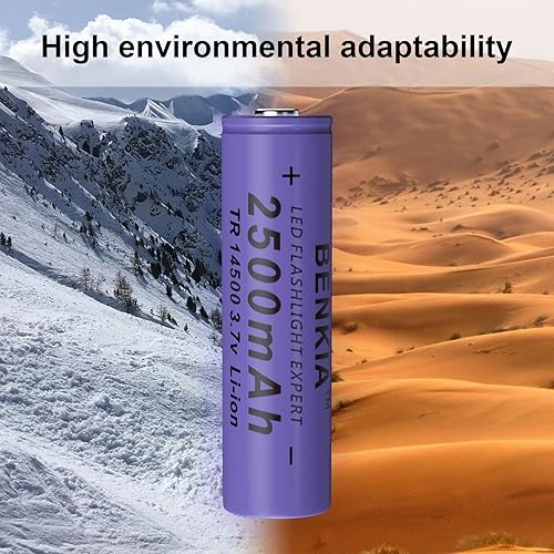 Miniatura 6 de Batería recargable 14500 de 3.7 voltios 2500 mAh, paquete de 4 baterías de gran capacidad para linterna LED, faros, cámaras, timbres de puerta, etc