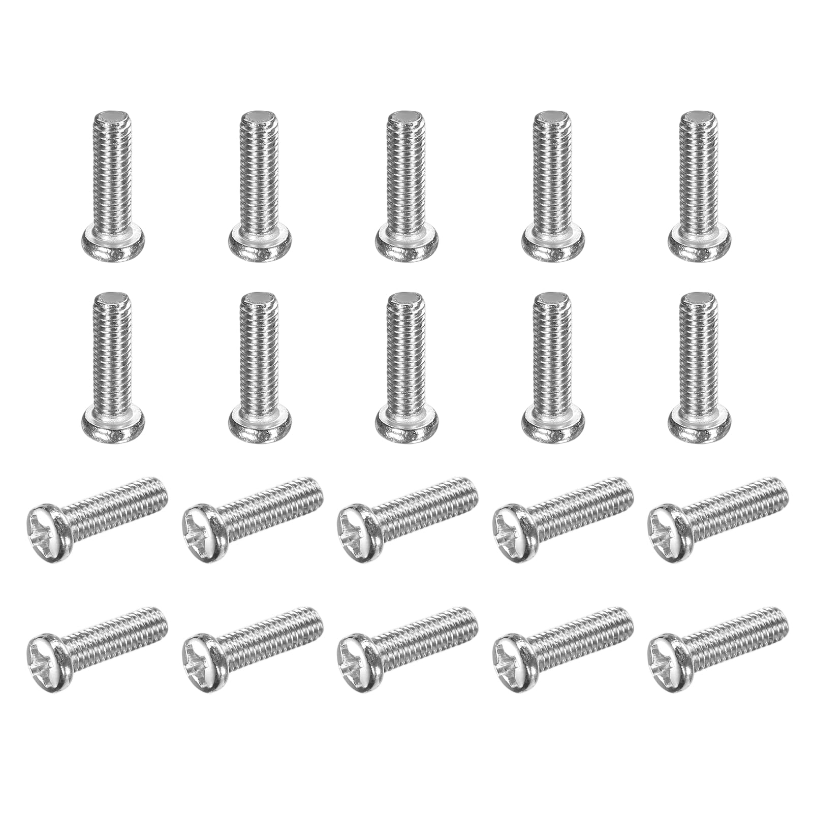 sourcing map 100 Pcs M3.5x12-0.6mm Phillips Pan Head Machine Screws, Carbon Steel Full Thread