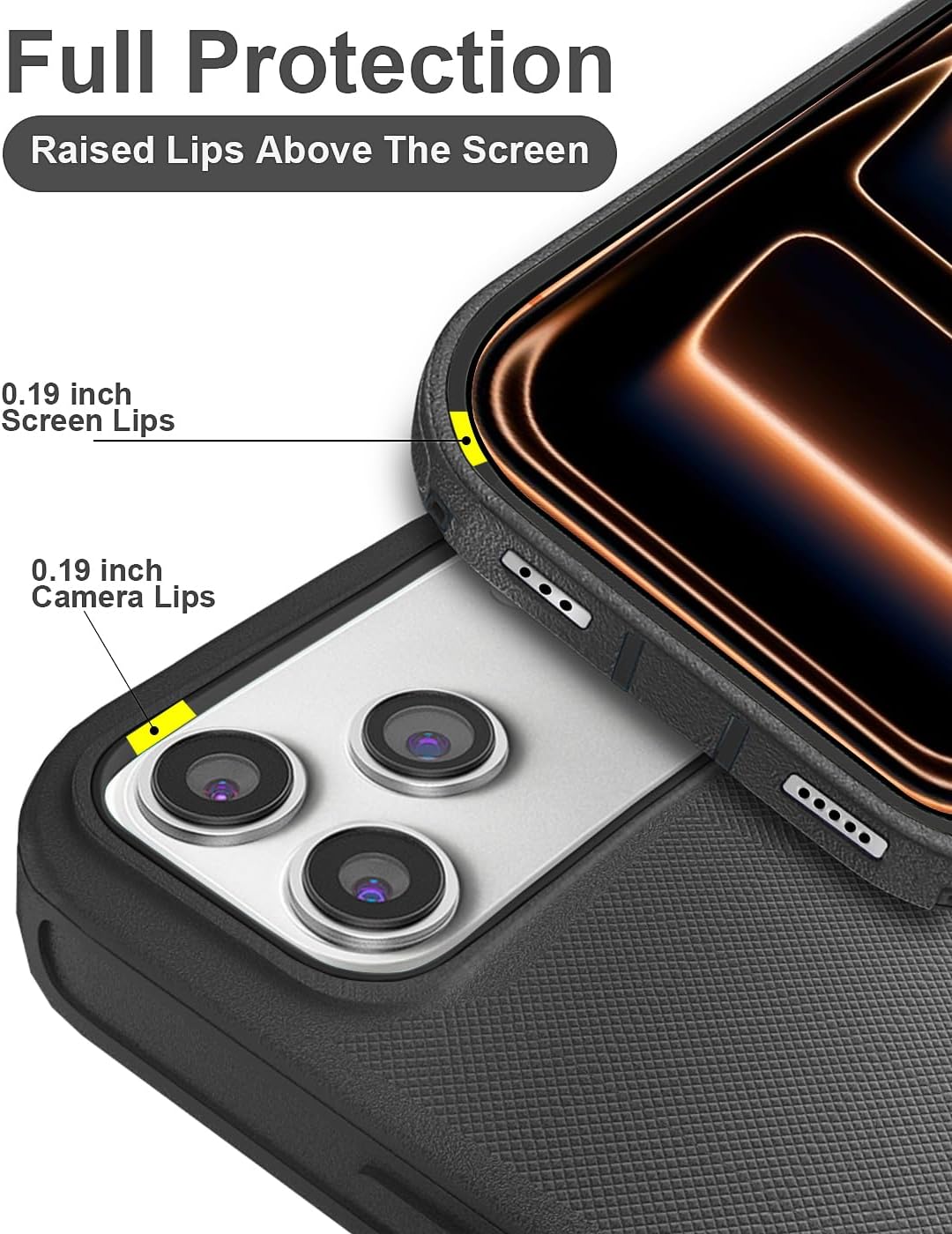 JGS for iPhone 17 Pro Max Case 6.9", Military Grade 3 in 1 Heavy Duty Shockproof/Drop Proof Case with 2 Screen Protector + 2 Camera Lens Protector, Includes Holster Clip Kickstand (Black)