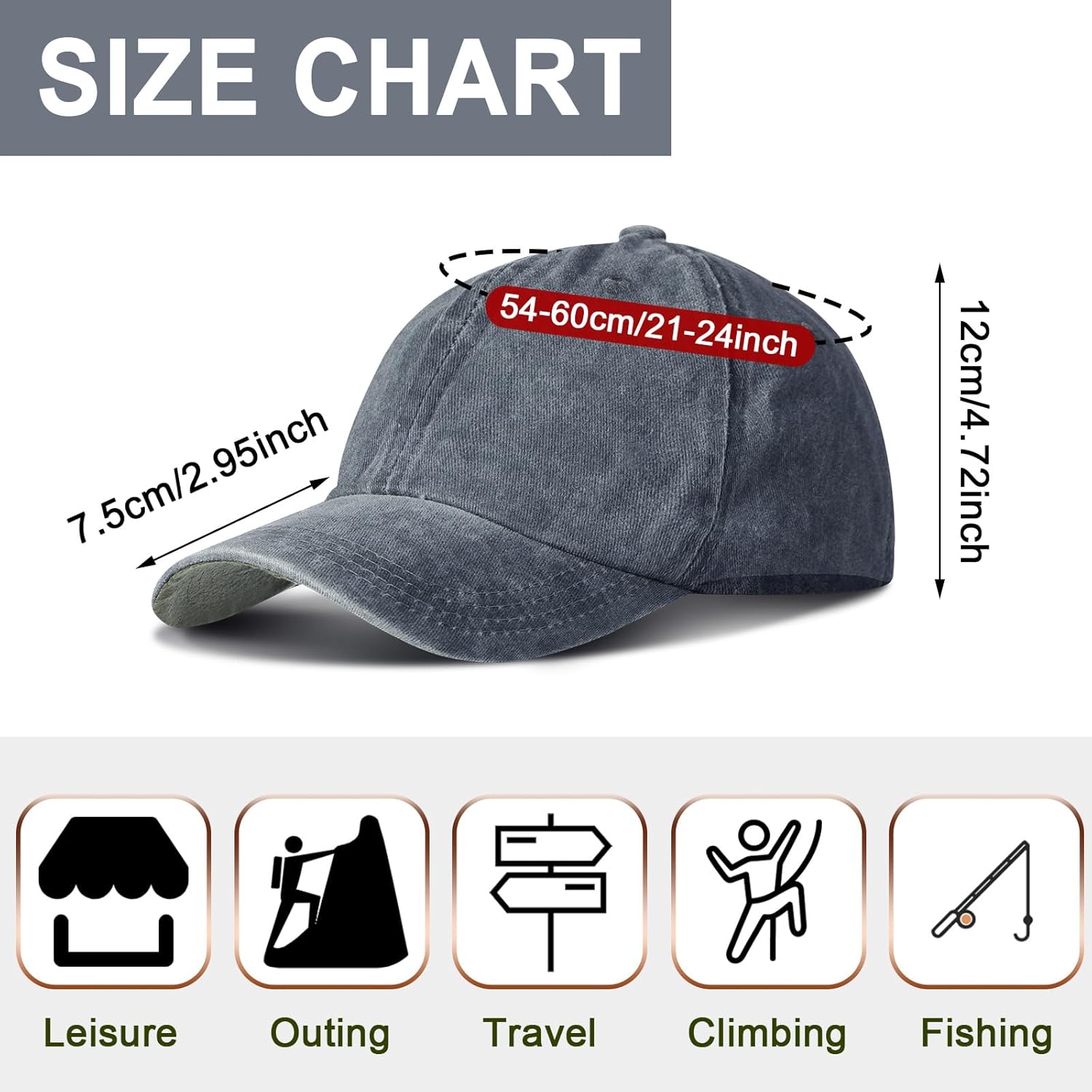 7 Pieces Unisex Vintage Washed Distressed Baseball Hat Baseball Cap Twill Adjustable Dad Hat
