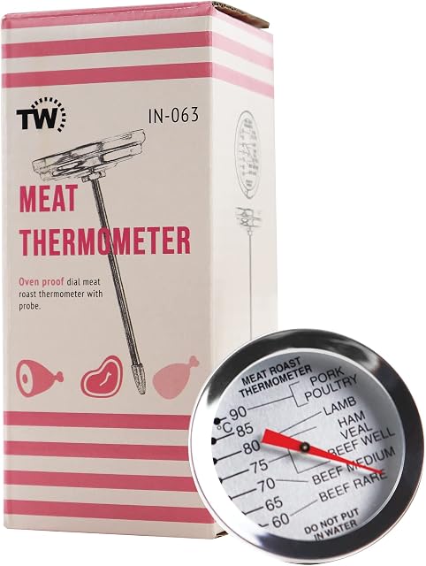 Meat Thermometer Probe Oven Proof Food Temperature Probe - Ideal Cooking Thermometer For Meat with Recommended Cooking Temperatures for Meat and Poultry Food Thermometer Beef Turkey Chicken