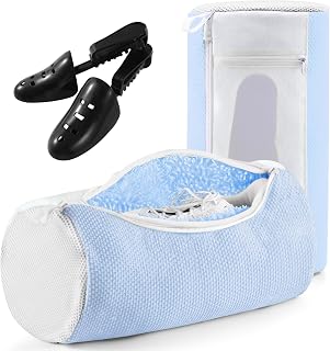 Shoe Washing Machine Bag for Washer and Dryer - Reusable Lint-free, Large Sneaker Laundry Bag for Tennis Home Shoe Washing Kit, Includes Shoes Trees to Prevent Deformation, Blue 2pcs