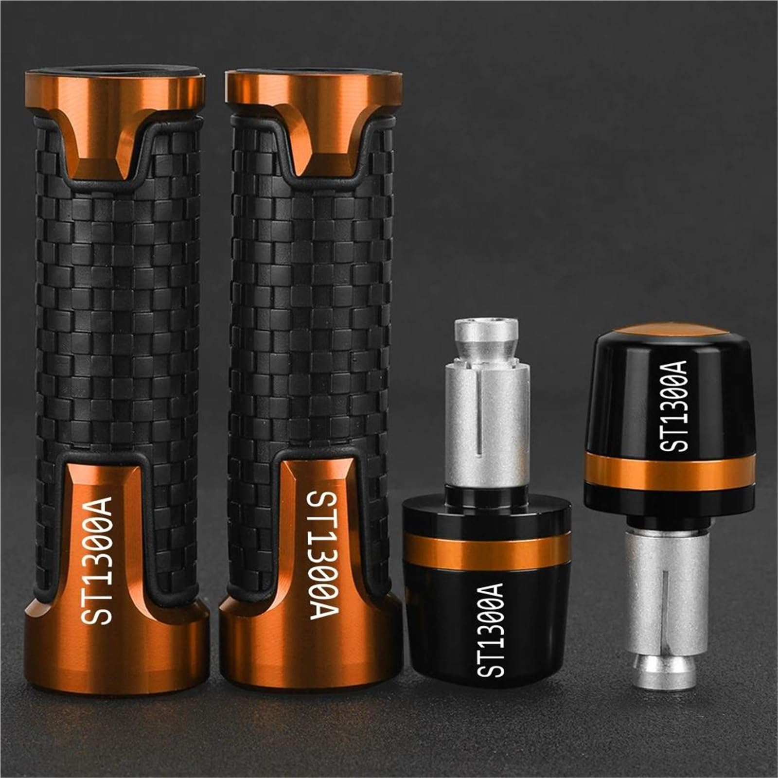 Accessori per moto Manopole Per Manubrio In Alluminio CNC Per Moto, Con Impugnatura In Gomma Per HONDA ST1300A 1300a ST1300 2003 2004 2005 2006 2007