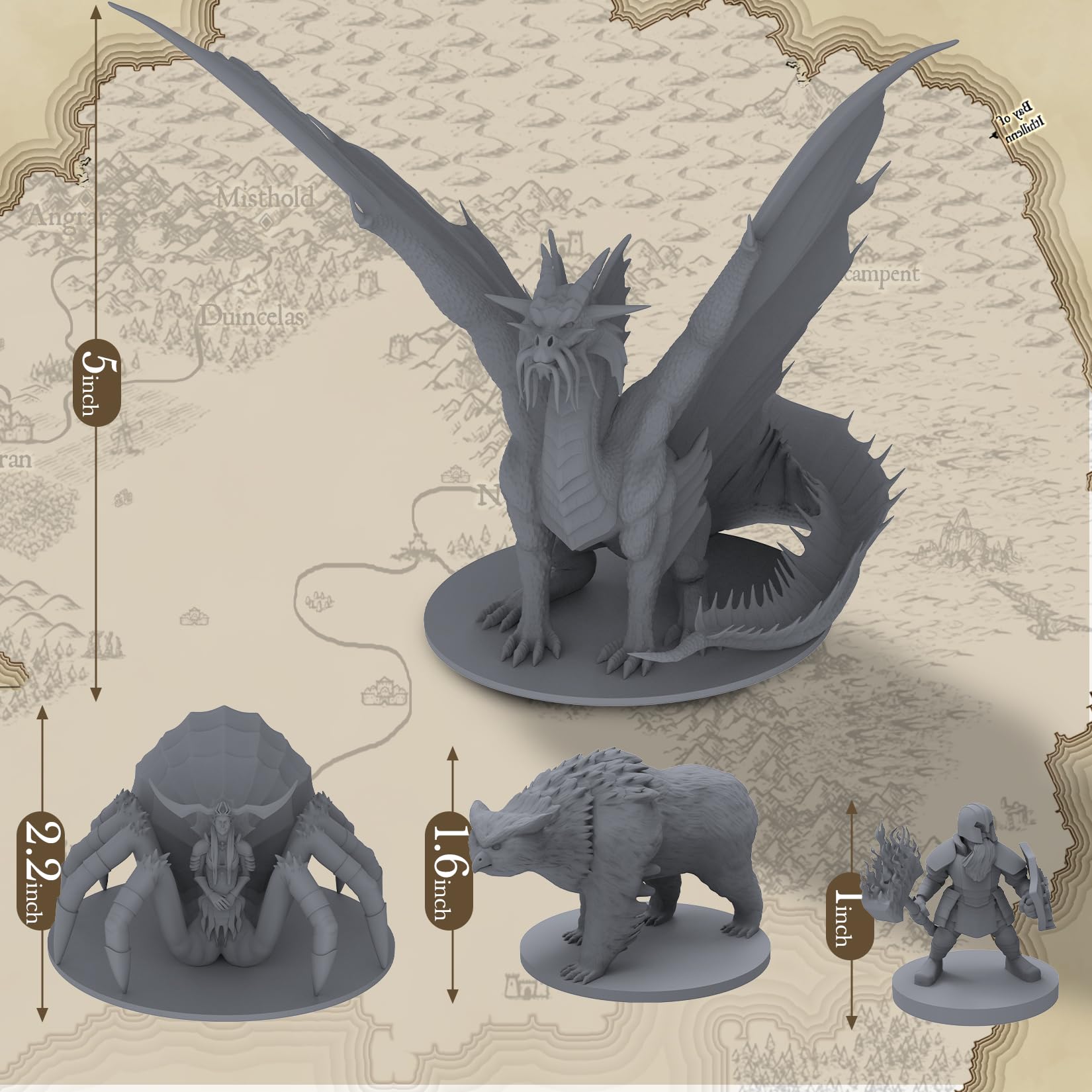 101 unikalnych miniatur - Mityczni bohaterowie pełne wydanie - rozmiar pasujący do DND