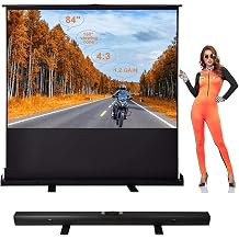 Nisorpa 84 Inch Manual Pull up Projector Screen, 43 4K HD