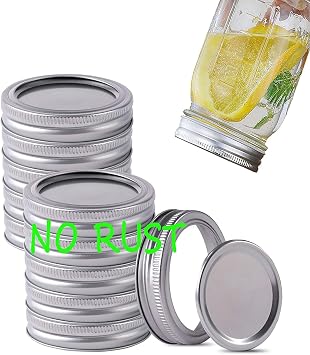 Canning Lids and Rings Regular Mouth Suitable for Ball or Kerr Jars,Small Mouth Mason Jar Lids and Bands is Rust Proof and Sealed and Leak Proof Reused Set of 12