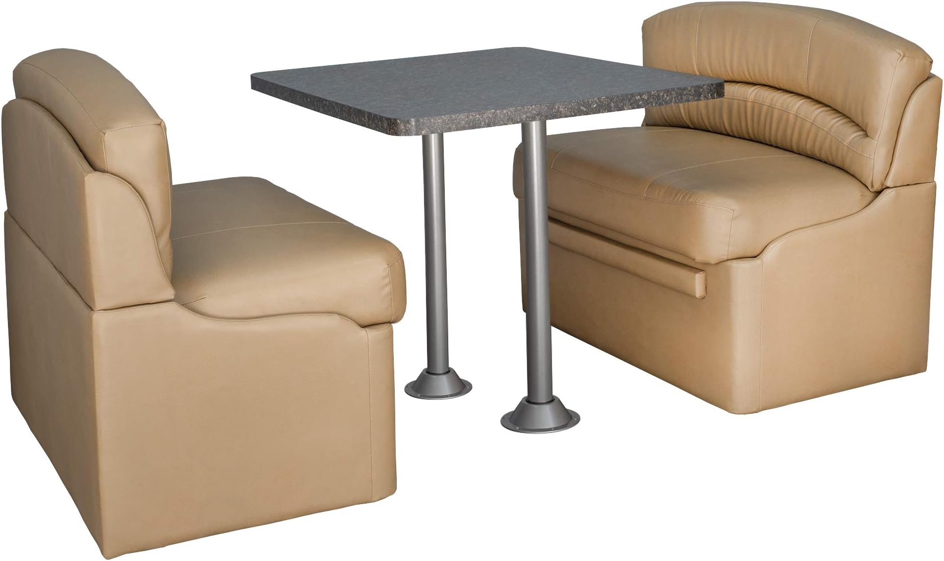 RecPro 36" RV Dinette Booth Set with Table and 2 Surface Mount Legs | Two Dinette Booths (Toffee, Granite Chocolate)