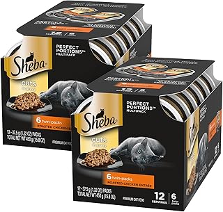 SHEBA Perfect PORTIONS Cuts in Gravy Roasted Chicken Entrée Wet Cat Food 2.6 oz. (12 Twin Packs)