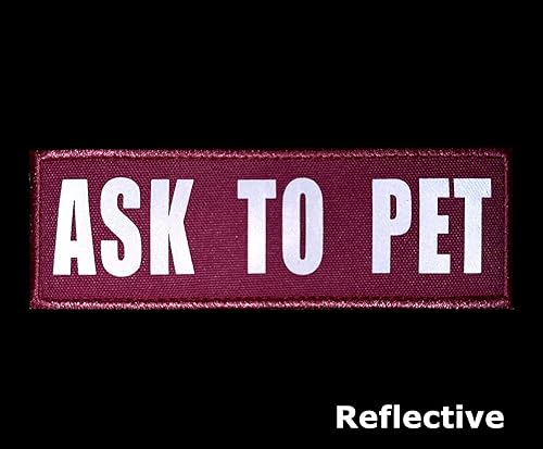 Miniatura 2 de JUJUPUPS Paquete de 2 parches reflectantes rosas para perro, para entrenamiento, no PET, etiquetas con parches de gancho y bucle para chalecos y