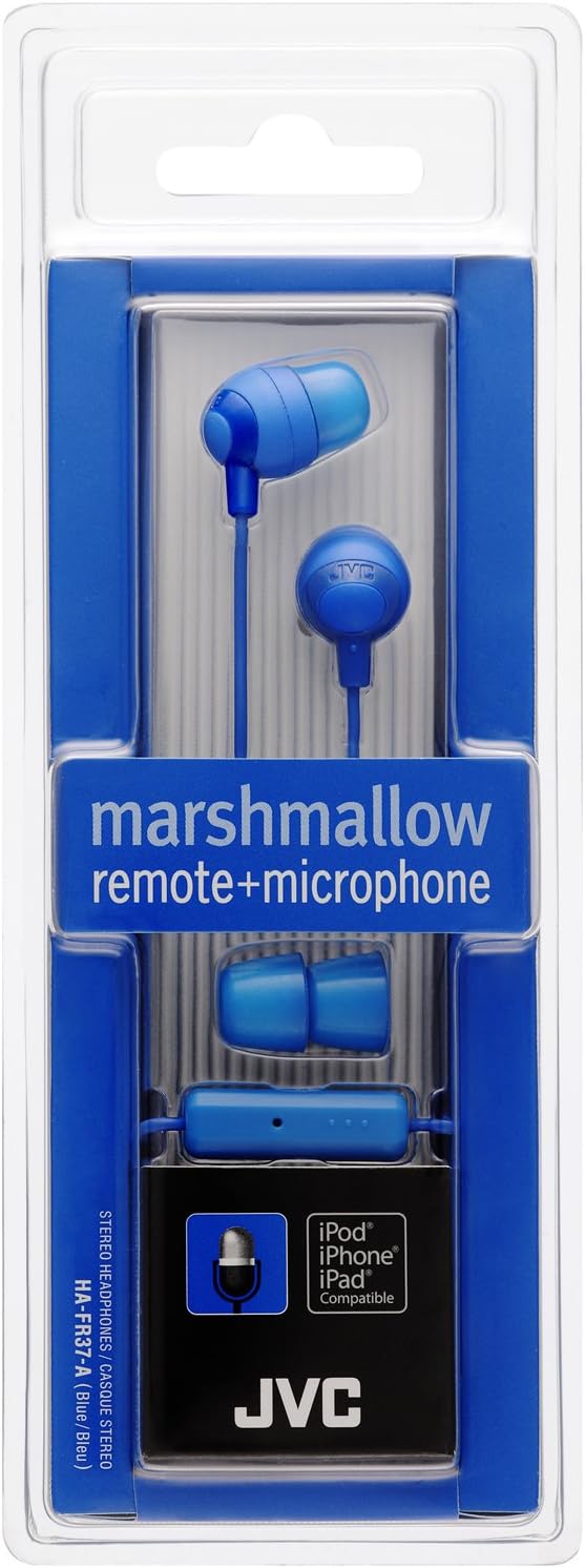 JVC HAFR37A Marshmallow Headphones with Mic, Blue