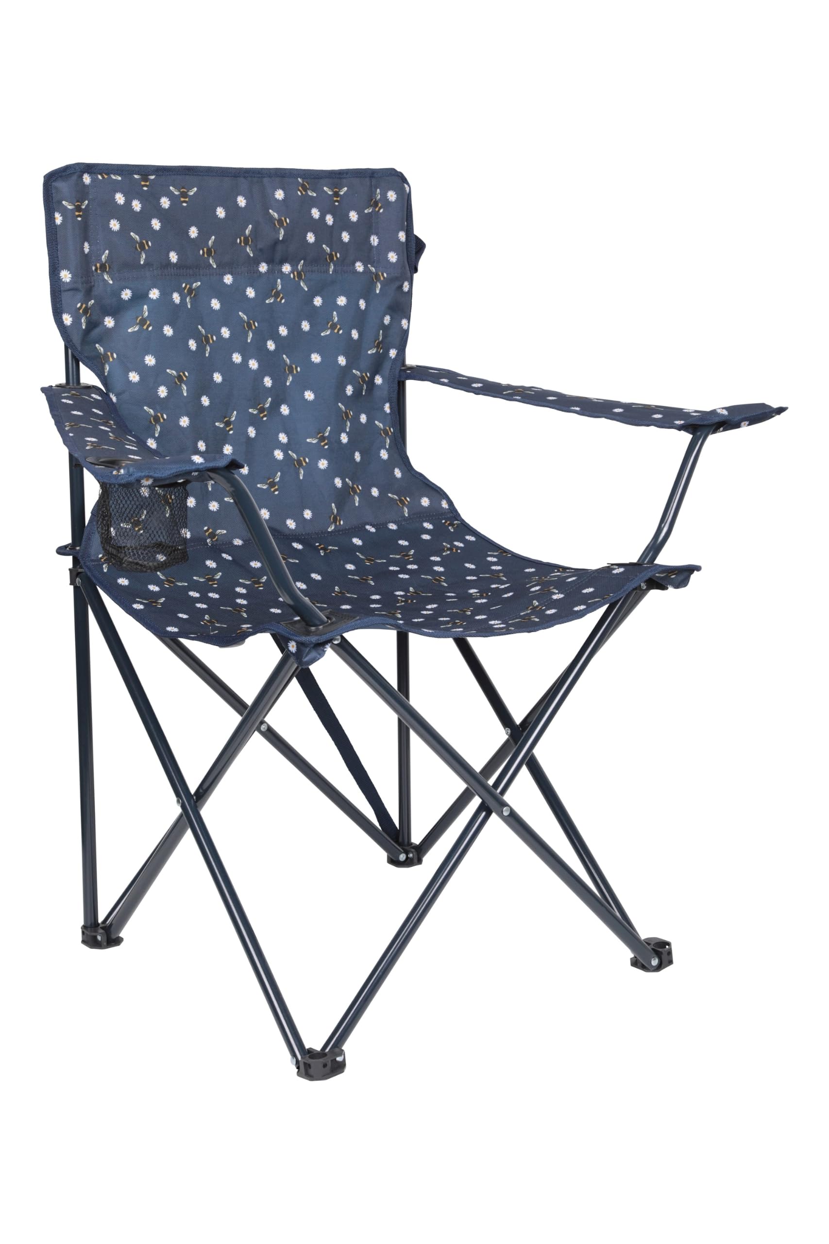 Mountain Warehouse Patterned Folding Chair - Cup Holder Camping Chair, Carry Strap Picnic Chair White — image 1